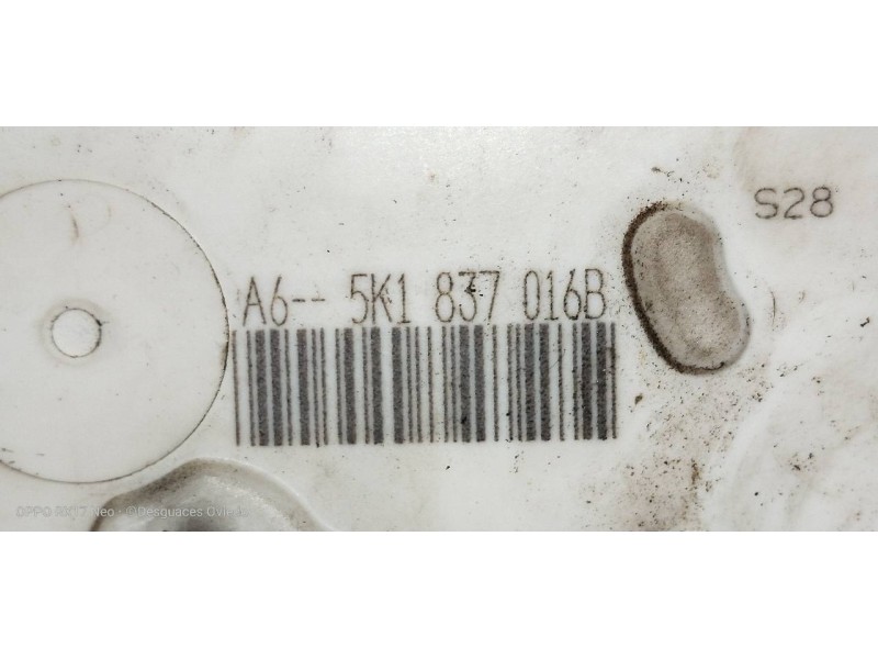 Recambio de motor cierre centralizado delantero derecho para volkswagen golf vi (5k1) advance bluemotion referencia OEM IAM 5K18