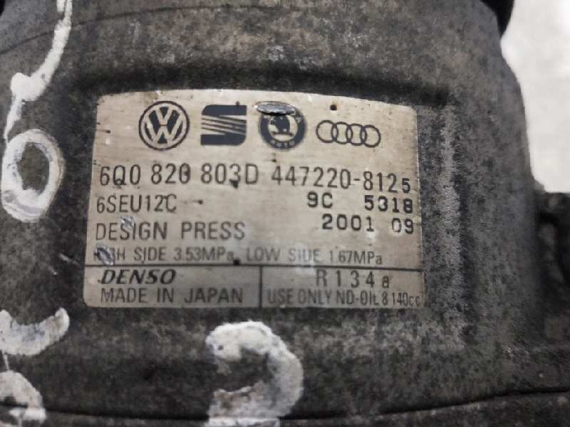 Recambio de compresor aire acondicionado para volkswagen polo (9n1) 1.9 sdi referencia OEM IAM 4472208125 6Q0820803D 6SEU12C