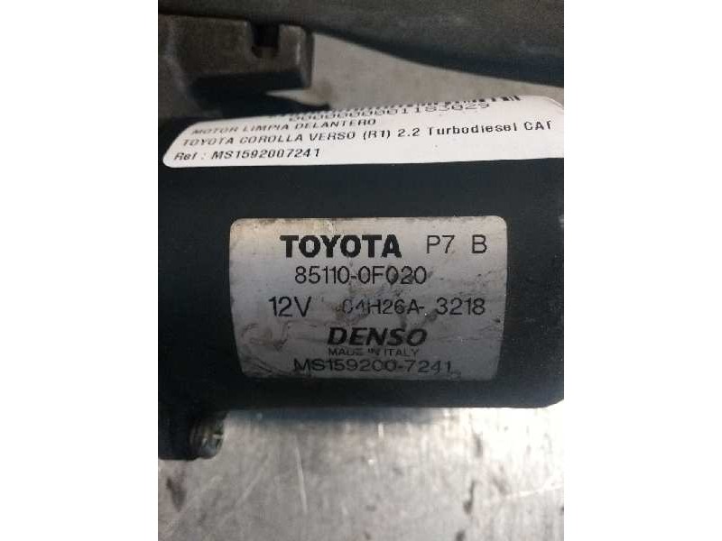 Recambio de motor limpia delantero para toyota corolla verso (r1) 2.2 turbodiesel cat referencia OEM IAM MS1592007241 851100F020