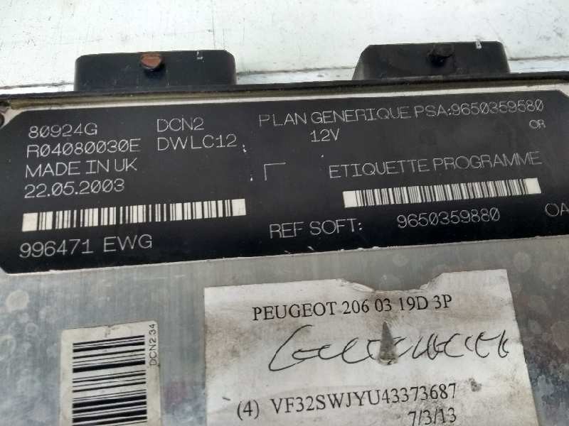 Recambio de centralita motor uce para peugeot 206 berlina referencia OEM IAM R04080030E 9650359580 9650359880 80924G Recambio de centralita motor uce para peugeot 206 berlina referencia OEM IAM R04080030E 9650359580 9650359880 80924G