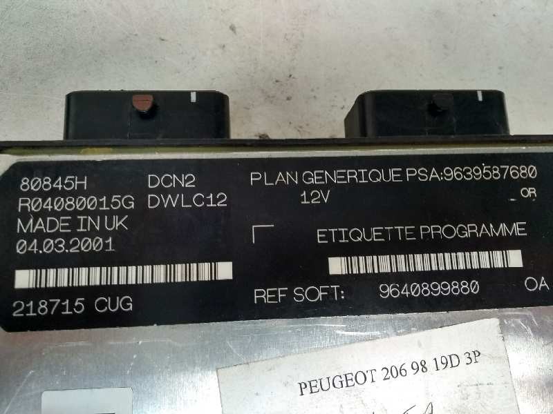 Recambio de centralita motor uce para peugeot 206 berlina referencia OEM IAM R04080015G 9639587680 9640899880 80845H
