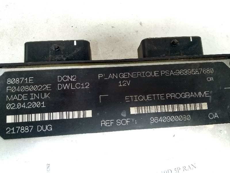Recambio de centralita motor uce para peugeot 306 break 1.9 diesel referencia OEM IAM R04080022E 9639587680 9640900080 80871E