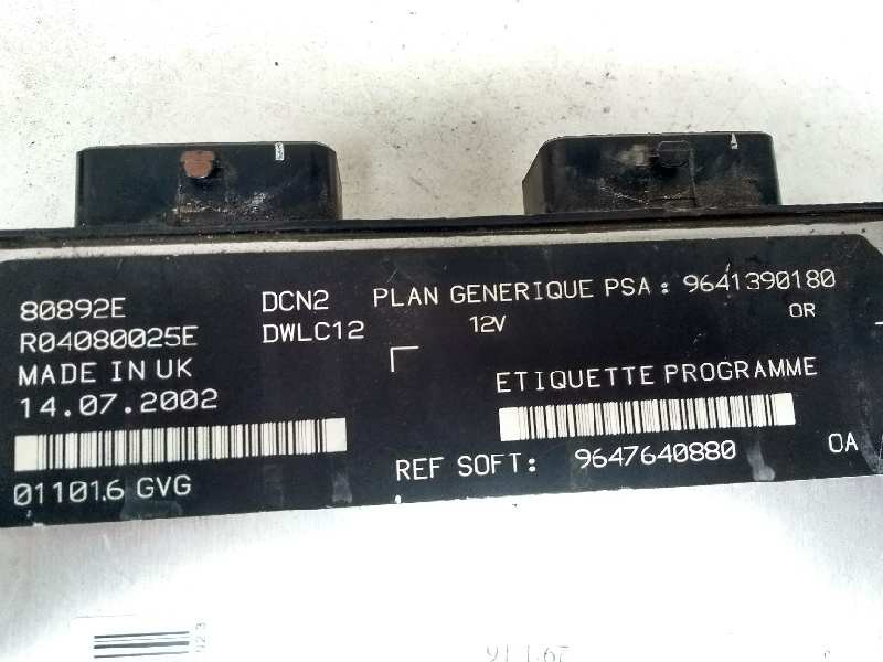 Recambio de centralita motor uce para peugeot partner (s2) referencia OEM IAM R04080025E 9641390180 4647640880 80892E