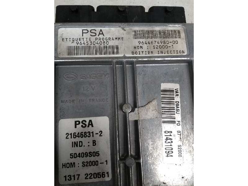 Recambio de centralita motor uce para peugeot 406 berlina (s1/s2) 1.8 16v cat referencia OEM IAM 9645304080 9644674980 216468312