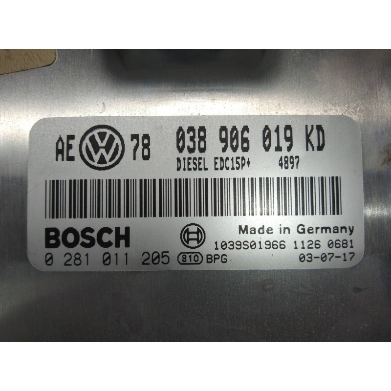 Recambio de centralita motor uce para volkswagen passat berlina (3b3) comfortline referencia OEM IAM 0281011205 038906019KD EDC1