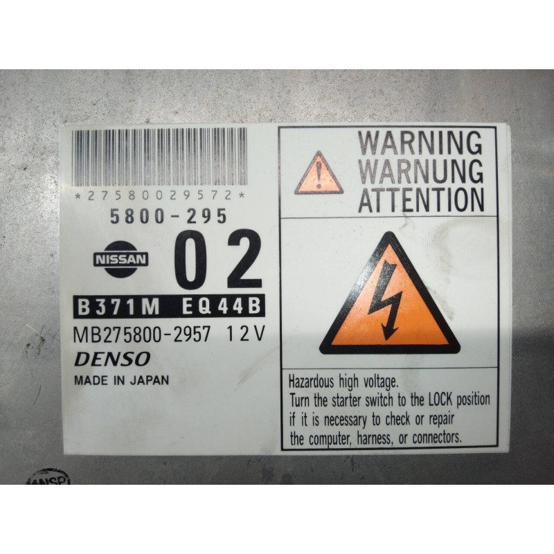 Recambio de centralita motor uce para nissan x-trail (t30) comfort referencia OEM IAM B371MEQ44B MB2758002957 5800295 02