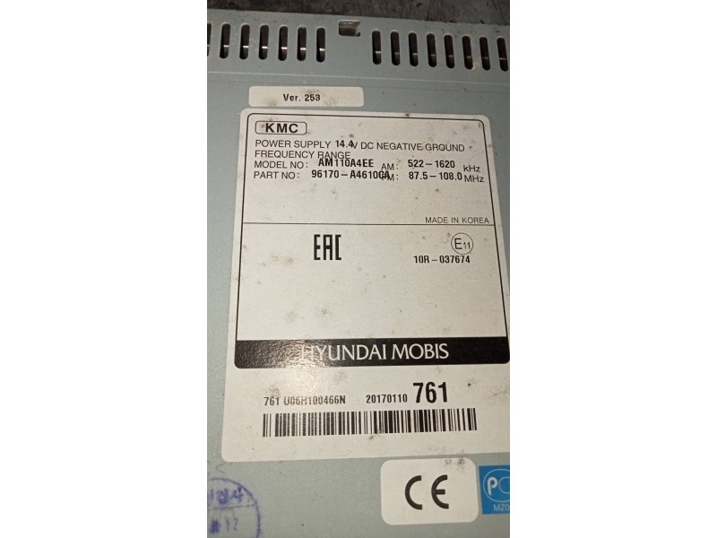 Recambio de sistema audio / radio cd para kia carens ( ) business referencia OEM IAM 96170A4610CA AM110A4EE 