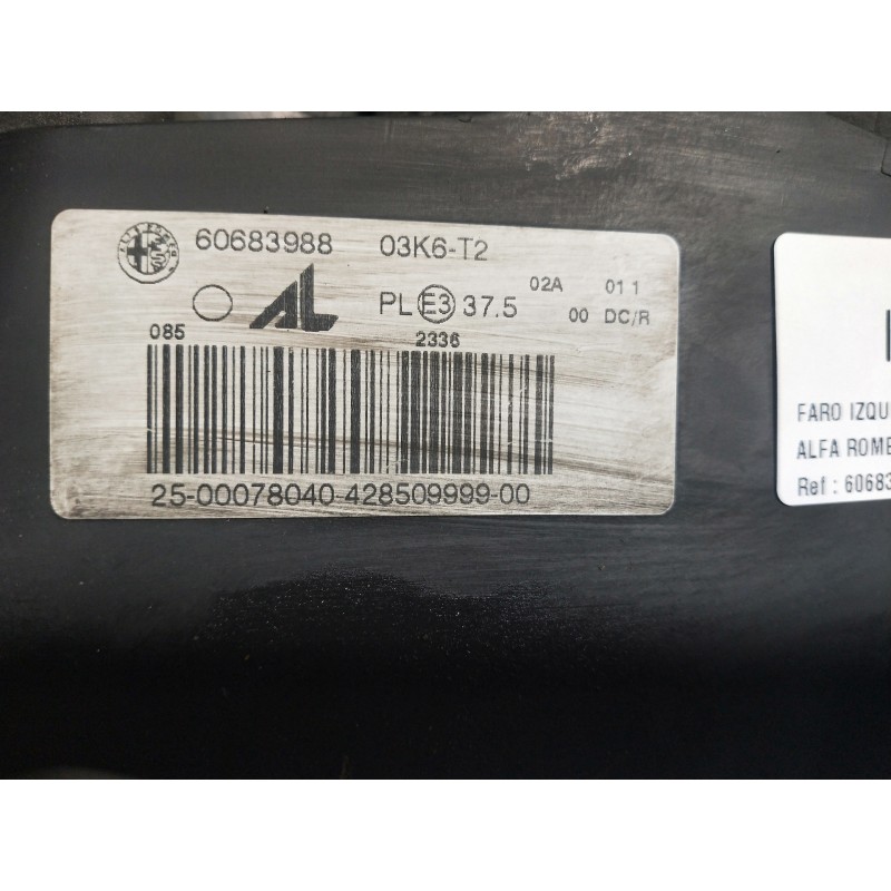 Recambio de faro izquierdo para alfa romeo 159 sportwagon (140) 1.9 jtdm 16v / selective referencia OEM IAM 60683988 1307329123 