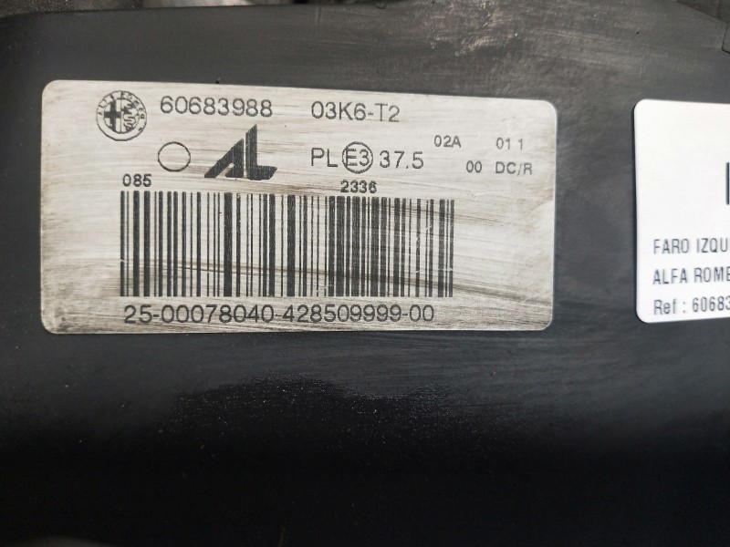 Recambio de faro izquierdo para alfa romeo 159 sportwagon (140) 1.9 jtdm 16v / selective referencia OEM IAM 60683988 1307329123 