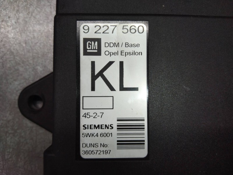 Recambio de modulo electronico para opel vectra c berlina club referencia OEM IAM 5WK46001 9227560 