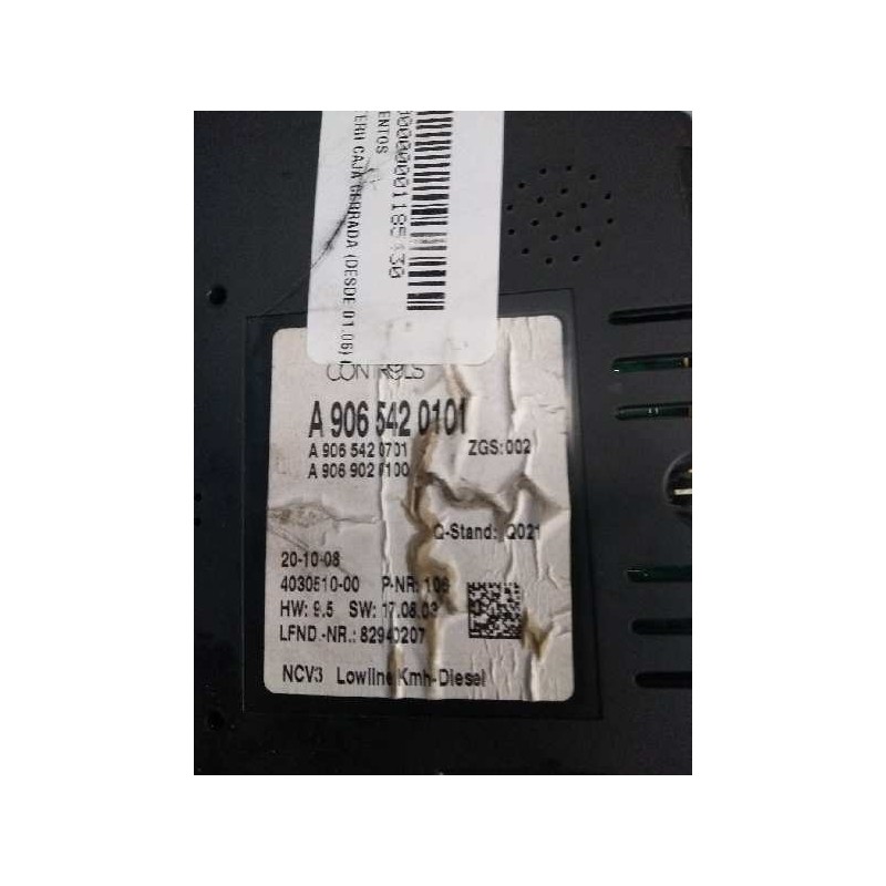 Recambio de cuadro instrumentos para mercedes sprinterii caja cerrada (desde 01.06) 2.1 cdi cat referencia OEM IAM 403051000 A90