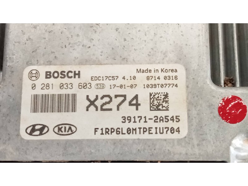 Recambio de centralita motor uce para kia carens ( ) business referencia OEM IAM 0281033603 391712A545 X274