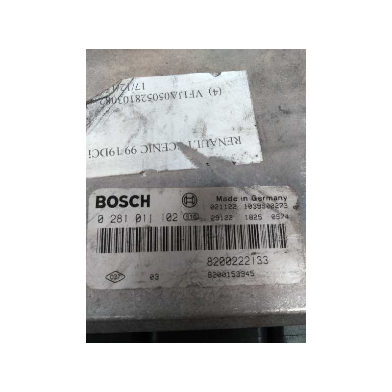 Recambio de centralita motor uce para renault scenic rx4 (ja0) 1.9 dci diesel cat referencia OEM IAM 0281011102 8200153945 82002