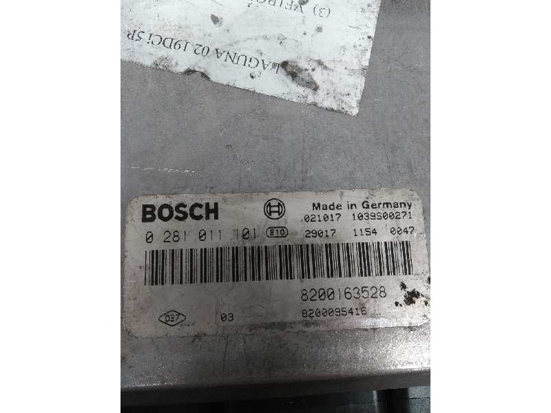 Recambio de centralita motor uce para renault laguna ii (bg0) 1.9 dci diesel referencia OEM IAM 0281011101 8200163528 8200095416 Recambio de centralita motor uce para renault laguna ii (bg0) 1.9 dci diesel referencia OEM IAM 0281011101 8200163528 8200095416