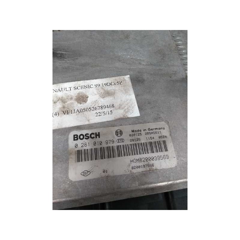 Recambio de centralita motor uce para renault scenic rx4 (ja0) 1.9 dci diesel cat referencia OEM IAM 0281010979 HOM8200039569 82