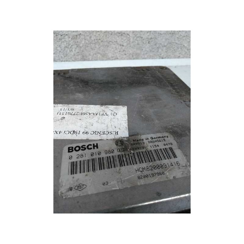 Recambio de centralita motor uce para renault scenic rx4 (ja0) 1.9 dci diesel cat referencia OEM IAM 0281010980 HOM8200091416 82