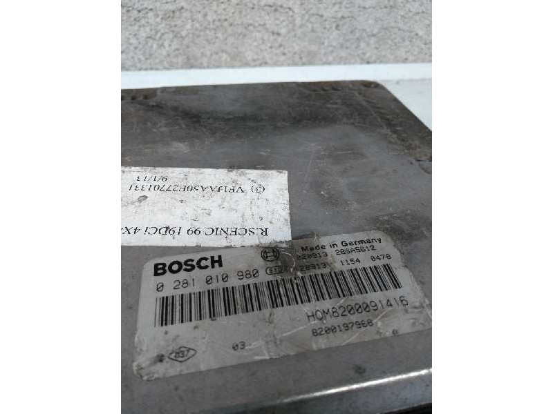 Recambio de centralita motor uce para renault scenic rx4 (ja0) 1.9 dci diesel cat referencia OEM IAM 0281010980 HOM8200091416 82