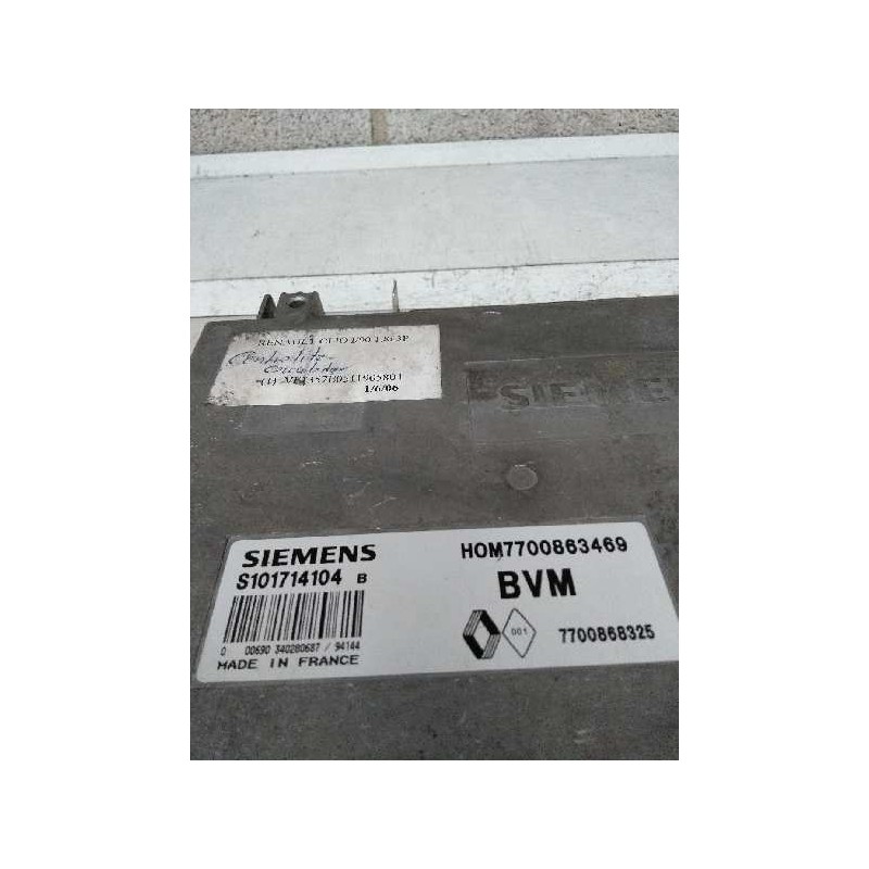 Recambio de centralita motor uce para renault clio i fase i+ii (b/c57) 1.8 cat referencia OEM IAM S101714104B HOM7700863469 7700