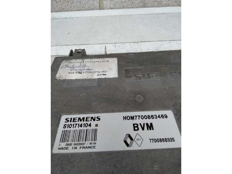Recambio de centralita motor uce para renault clio i fase i+ii (b/c57) 1.8 cat referencia OEM IAM S101714104B HOM7700863469 7700