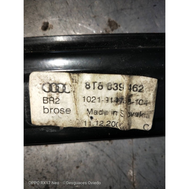 Recambio de elevalunas trasero derecho para audi a5 coupe (8t) 3.0 tdi quattro referencia OEM IAM 8T8439462 8K0959801A 4P