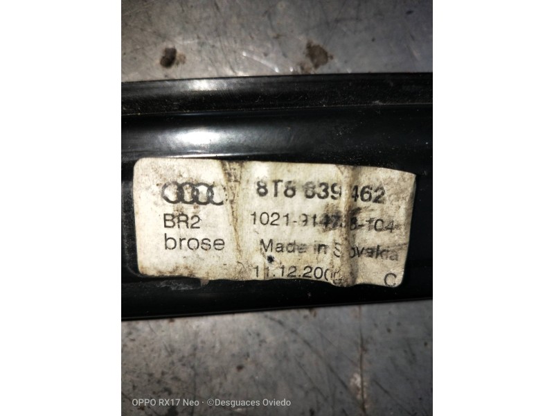 Recambio de elevalunas trasero derecho para audi a5 coupe (8t) 3.0 tdi quattro referencia OEM IAM 8T8439462 8K0959801A 4P