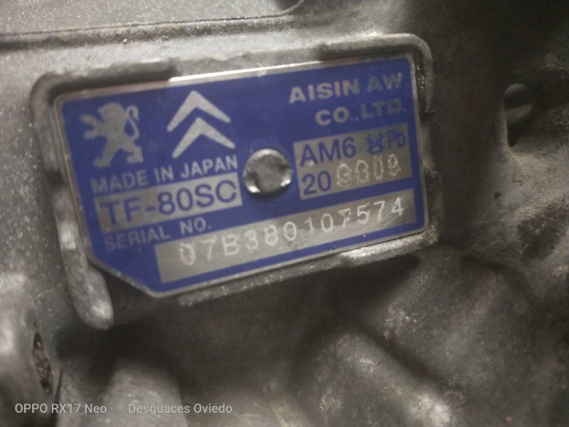 Recambio de caja cambios para peugeot 407 st sport pack referencia OEM IAM 20GG09 TF80SC AM6 07B380107574