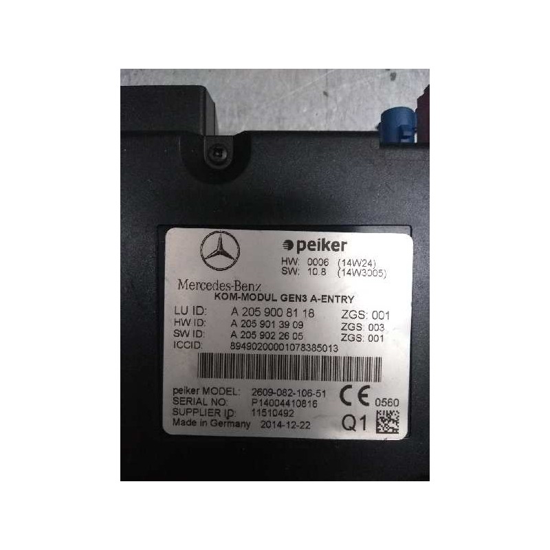 Recambio de modulo electronico para mercedes clase cla (w117) shooting brake cla 220 d (117.903) referencia OEM IAM A2059008118 