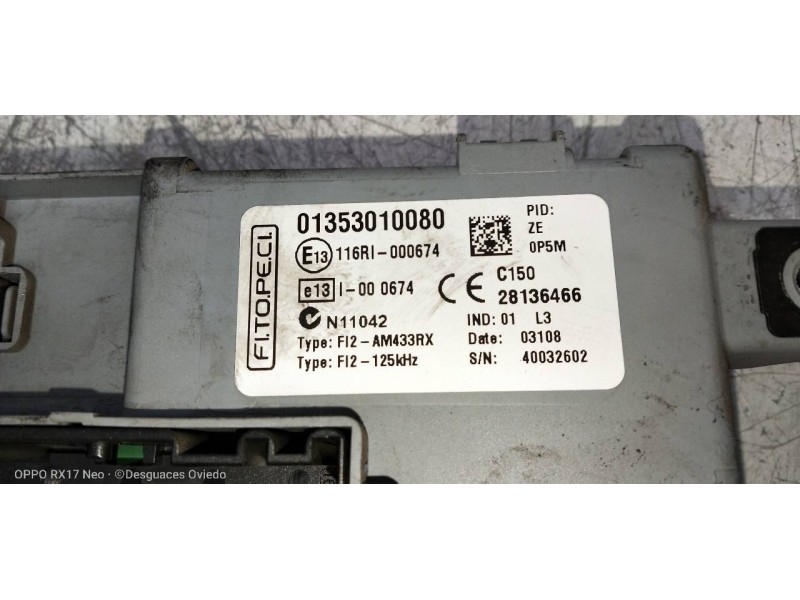 Recambio de caja reles / fusibles para fiat fiorino básico referencia OEM IAM 01353010080 28136466 