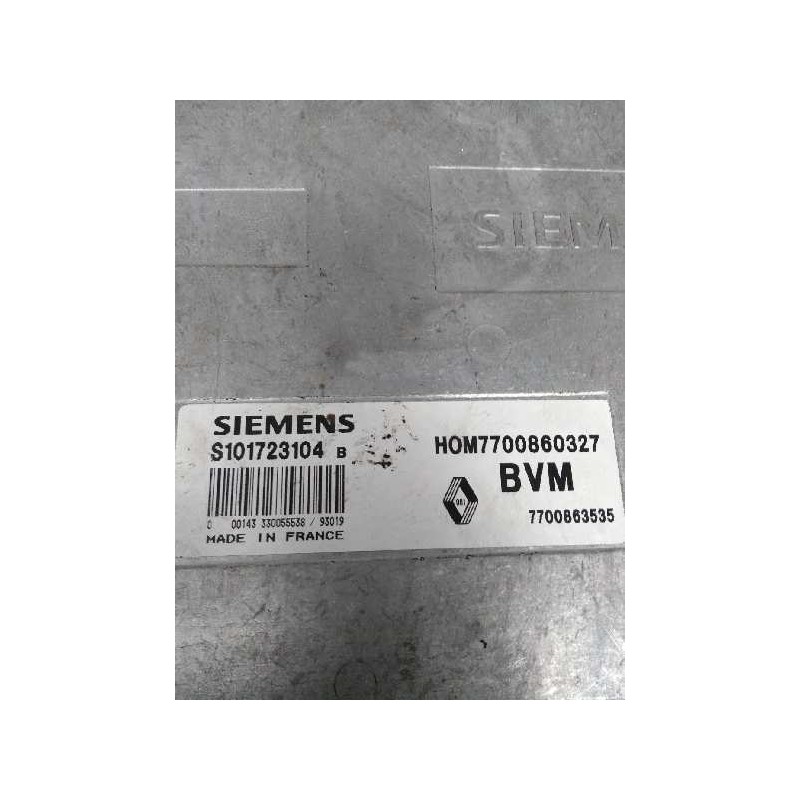 Recambio de centralita motor uce para renault 21 berlina (b/l48) 2.2 cat referencia OEM IAM S101723104B HOM7700860327 7700863535
