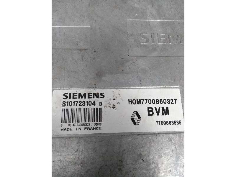 Recambio de centralita motor uce para renault 21 berlina (b/l48) 2.2 cat referencia OEM IAM S101723104B HOM7700860327 7700863535