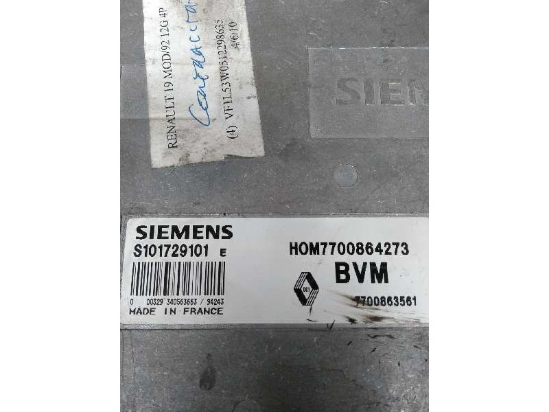 Recambio de centralita motor uce para renault 19 (b/c/l53) referencia OEM IAM S101729101E HOM7700864273 7700863561