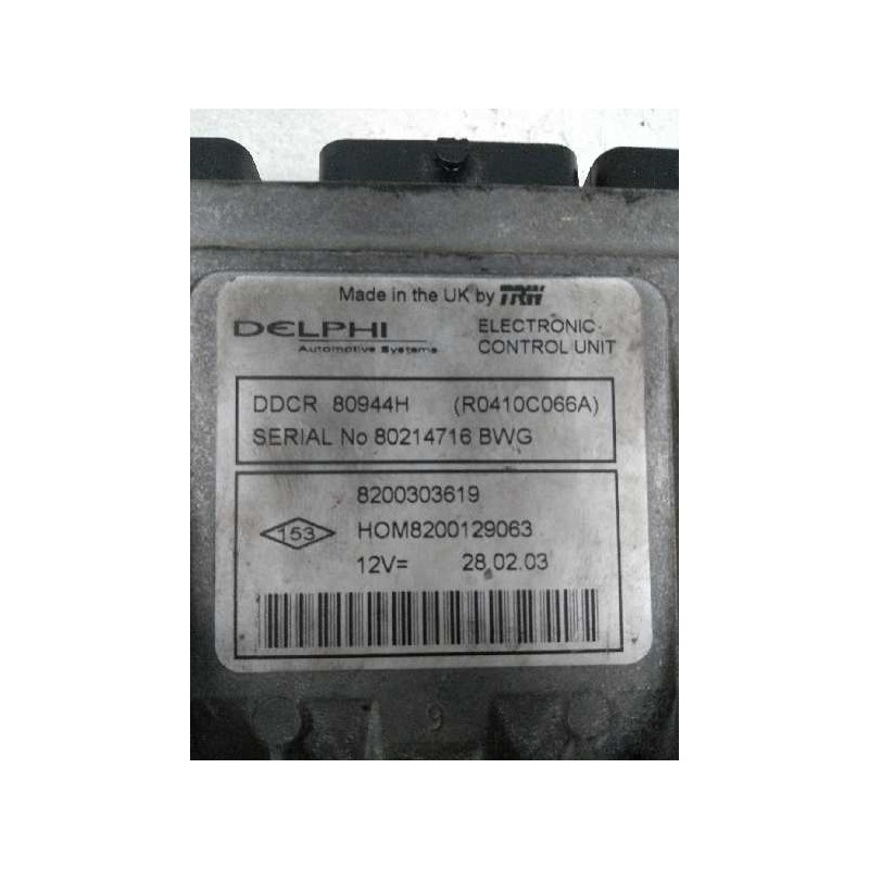 Recambio de centralita motor uce para renault clio ii fase ii (b/cb0) 1.5 dci diesel referencia OEM IAM R0410C066A 8200303619 HO