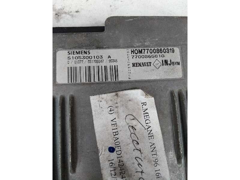 Recambio de centralita motor uce para renault megane i berlina hatchback (ba0) 1.6 referencia OEM IAM S105300103A HOM7700860319 
