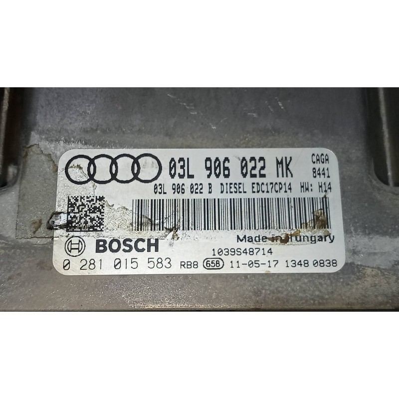 Recambio de centralita motor uce para audi a4 ber. (b8) 2.0 16v tdi referencia OEM IAM 0281015583 03L906022MK EDC17CP14 03L90602