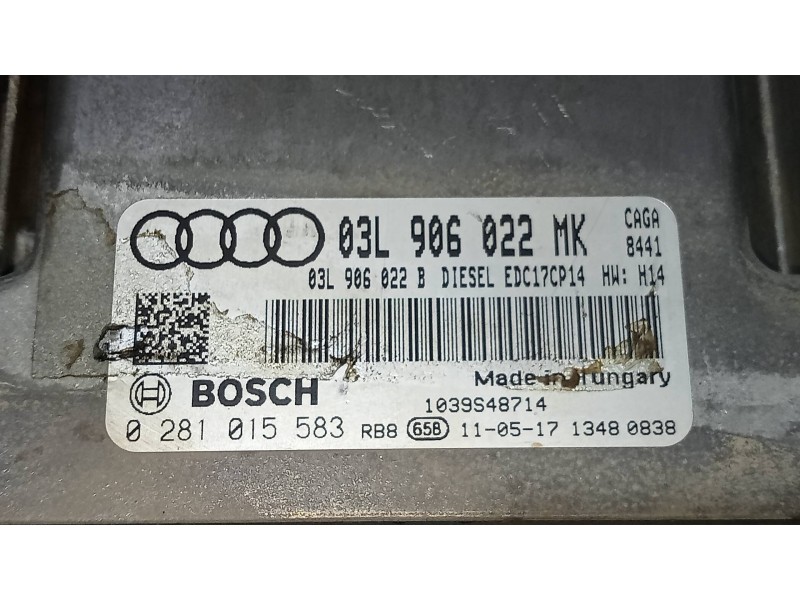 Recambio de centralita motor uce para audi a4 ber. (b8) 2.0 16v tdi referencia OEM IAM 0281015583 03L906022MK EDC17CP14 03L90602