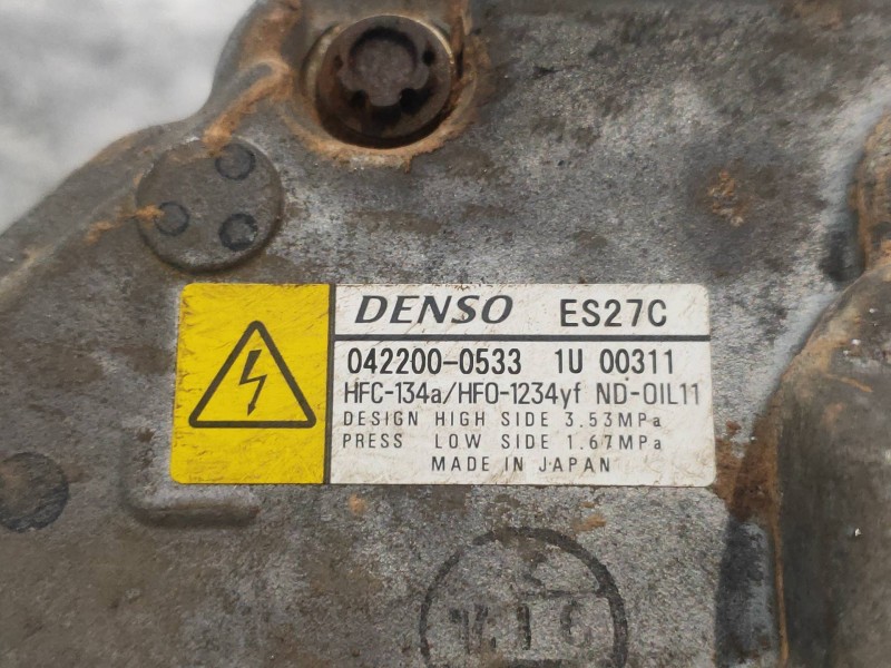 Recambio de compresor aire acondicionado para lexus nx 300h 2wd referencia OEM IAM 0422000533 ES27C 