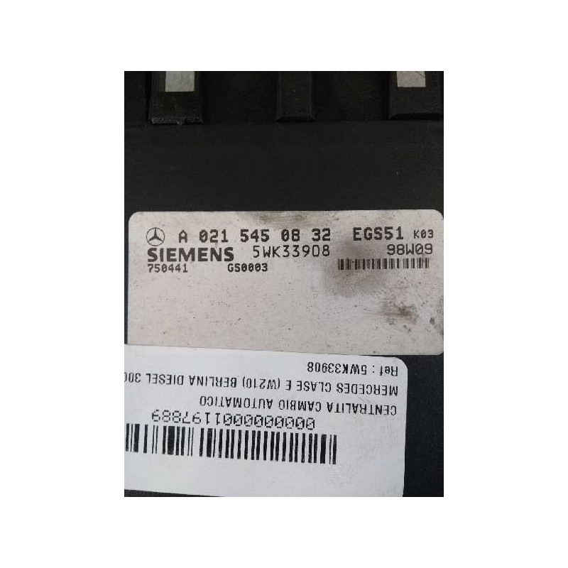 Recambio de centralita cambio automatico para mercedes clase e (w210) berlina diesel 300 turbodiesel (210.025) referencia OEM IA