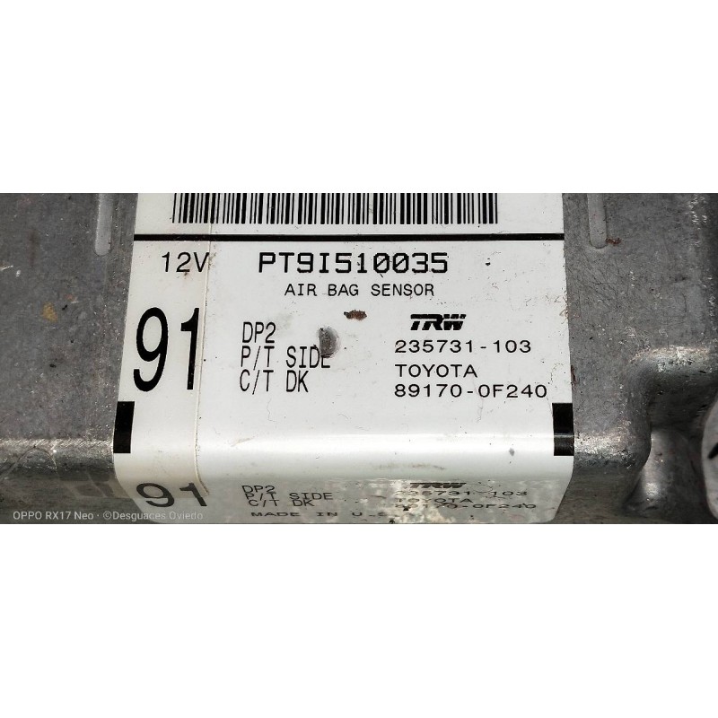 Recambio de kit airbag para toyota corolla verso (r1) 2,2 d-4d sport referencia OEM IAM 891700F240 235731103 