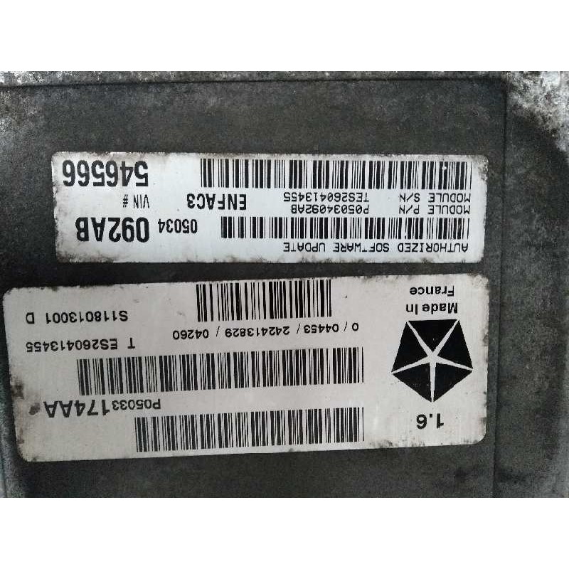 Recambio de centralita motor uce para chrysler pt cruiser (pt) 1.6 16v cat referencia OEM IAM S118013001D P05033174AA P05034092A