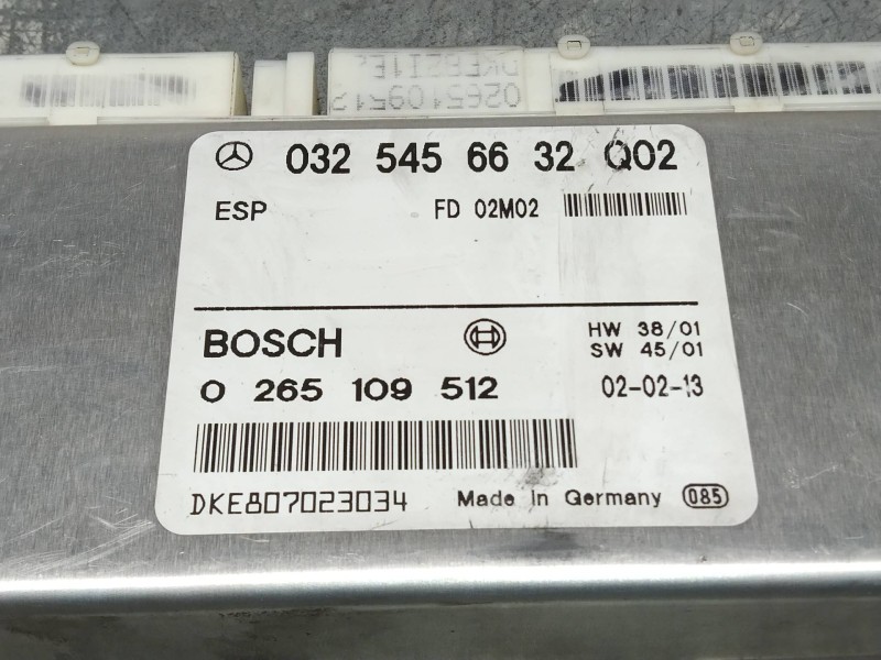 Recambio de centralita abs para mercedes clase e (w211) berlina e 270 cdi (211.016) referencia OEM IAM 0265109512 0325456632 Q02