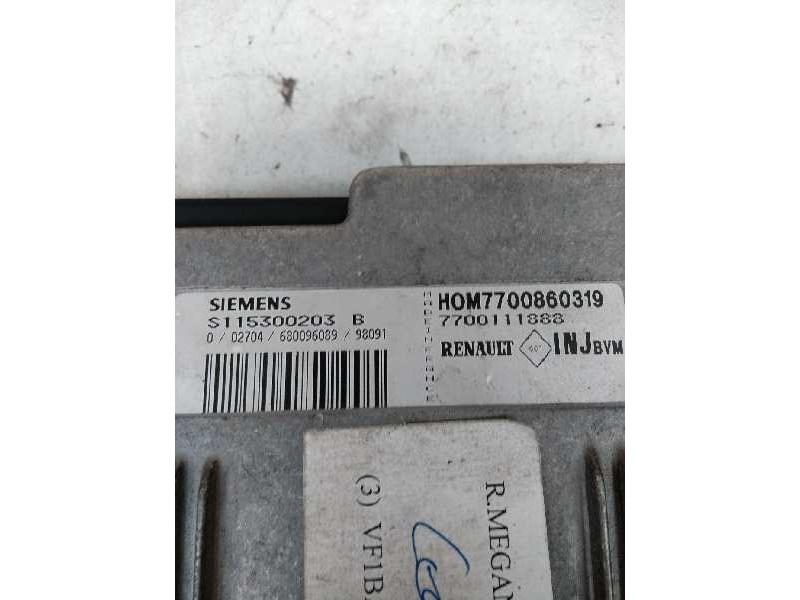 Recambio de centralita motor uce para renault megane i berlina hatchback (ba0) 1.6 referencia OEM IAM S115300203B HOM7700860319 