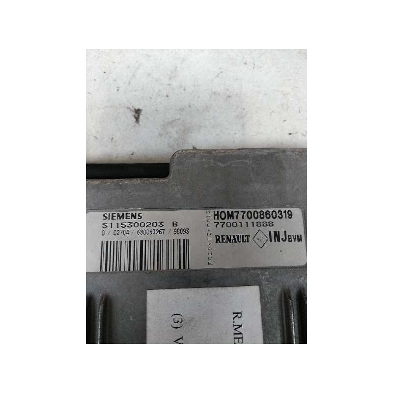 Recambio de centralita motor uce para renault megane i coach/coupe (da0) 1.6 referencia OEM IAM S115300203B HOM7700860319 770011