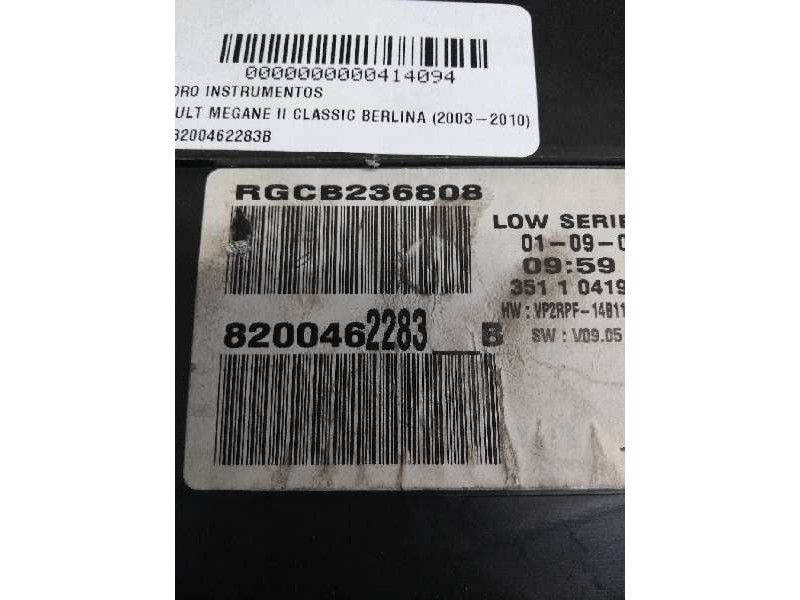 Recambio de cuadro instrumentos para renault megane ii classic berlina 1.5 dci diesel referencia OEM IAM 8200462283B  