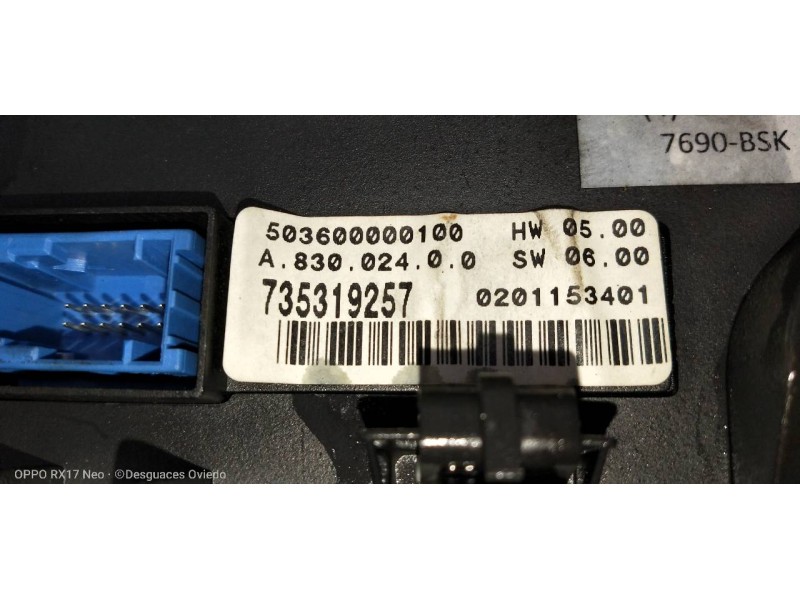 Recambio de mando calefaccion / aire acondicionado para fiat stilo (192) 1.9 jtd / 1.9 jtd 115 active referencia OEM IAM 7353192
