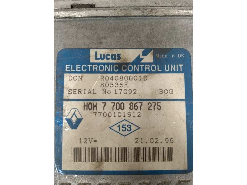 Recambio de centralita motor uce para renault megane i berlina hatchback (ba0) 1.9 turbodiesel referencia OEM IAM R04080001D HOM