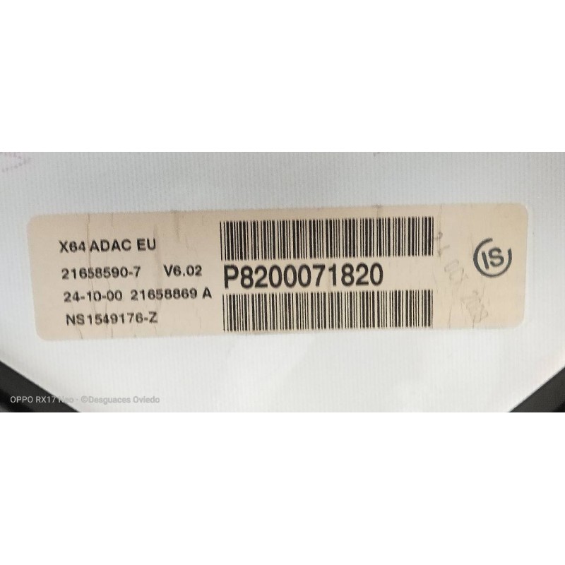 Recambio de cuadro instrumentos para renault megane i fase 2 berlina (ba0) 1.9 dci expression referencia OEM IAM P8200071820 216