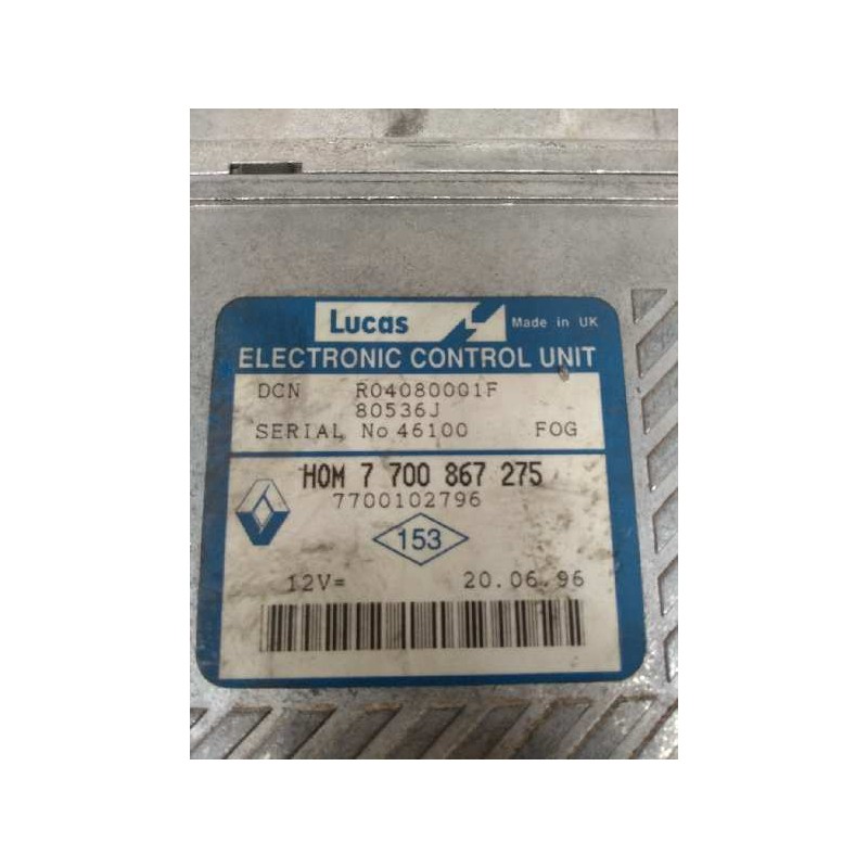 Recambio de centralita motor uce para renault megane i berlina hatchback (ba0) referencia OEM IAM R04080001F HOM7700867275 77001