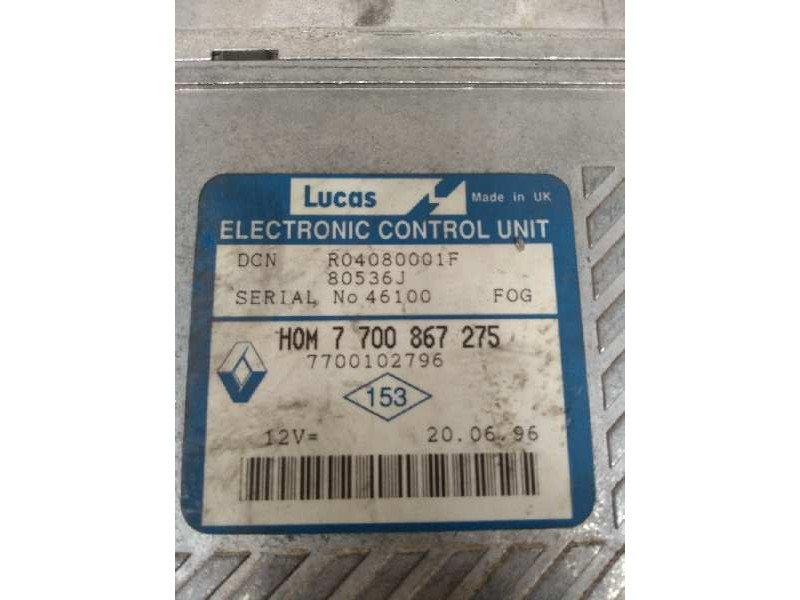 Recambio de centralita motor uce para renault megane i berlina hatchback (ba0) referencia OEM IAM R04080001F HOM7700867275 77001