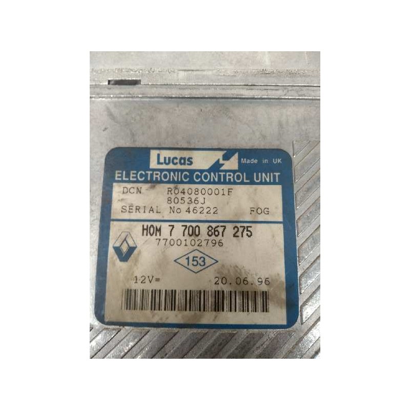 Recambio de centralita motor uce para renault megane i berlina hatchback (ba0) referencia OEM IAM R04080001F HOM7700867275 77001