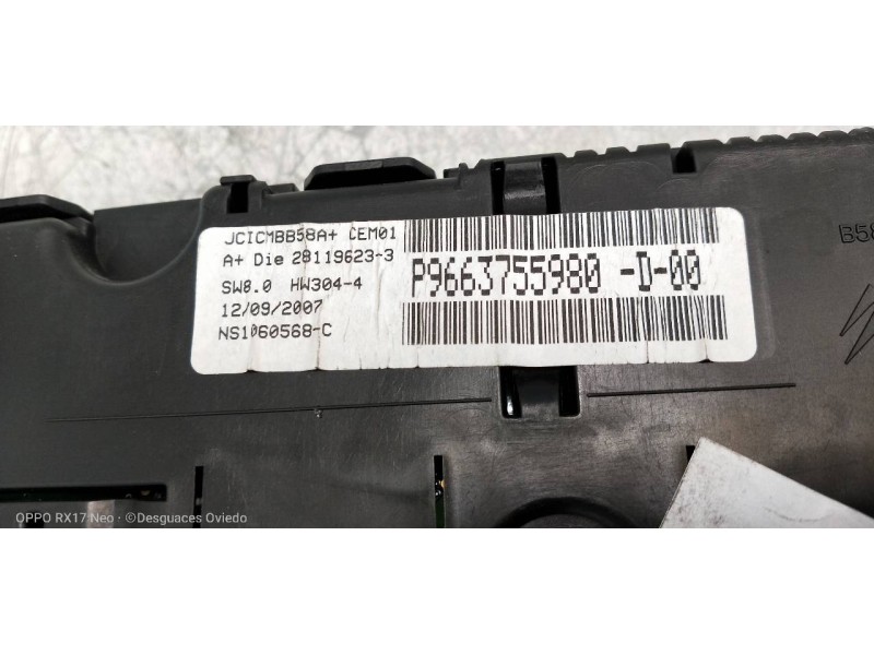 Recambio de cuadro instrumentos para citroen c4 picasso exclusive referencia OEM IAM P9663755980 NS1060568C 
